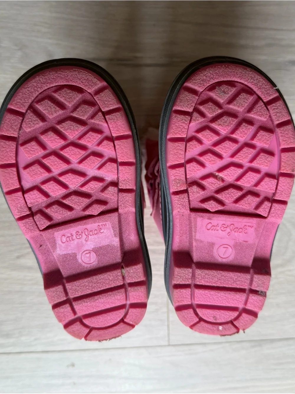 Cat & Jack Pink and Black Kids Snow Boots with Faux Fur
